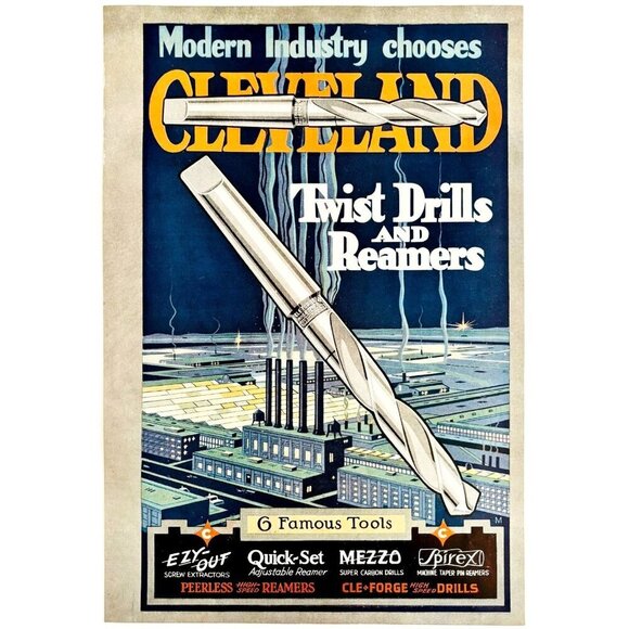 1922 Cleveland Twist Drills Reamers Bits Advertisement Industrial Tools DWA20 - Picture 2 of 2